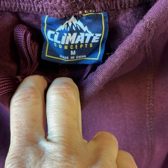 Sweatpants Climate Concepts Maroon Cargo Maroon Fleece Lined Mens Medium - Picture 10 of 16